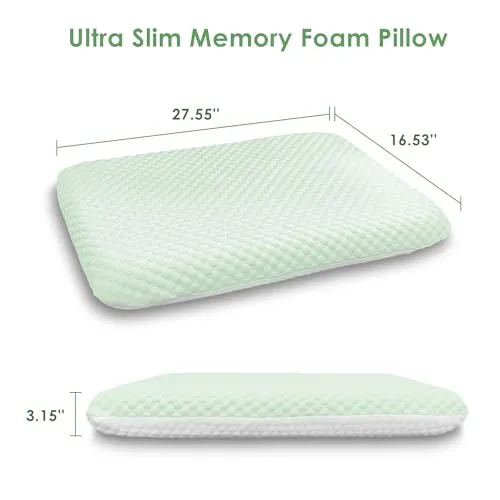 EASTARTIST Ultra Thin Pillow (Light Green(2Pack))