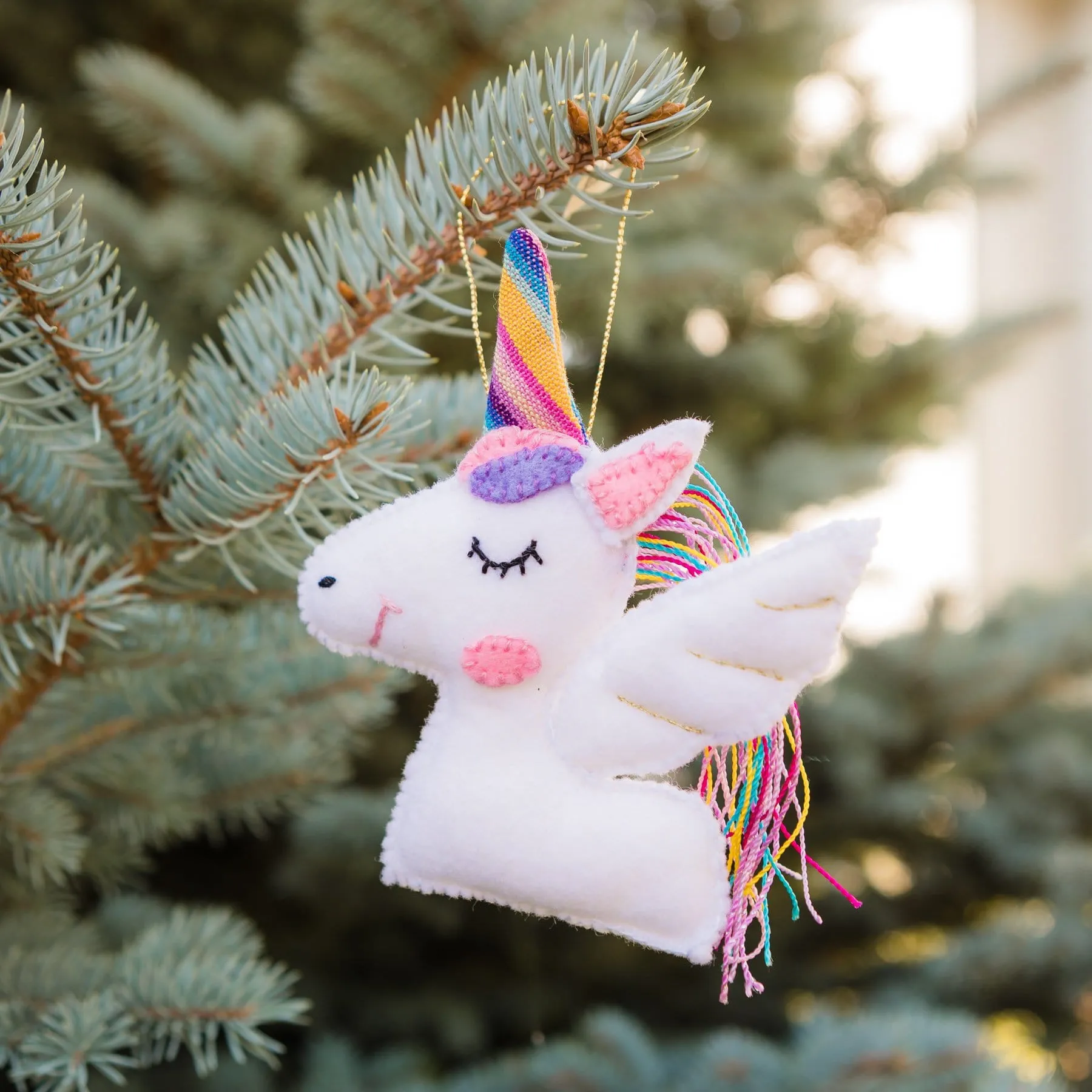 Eco-Friendly Felt Unicorn Ornament