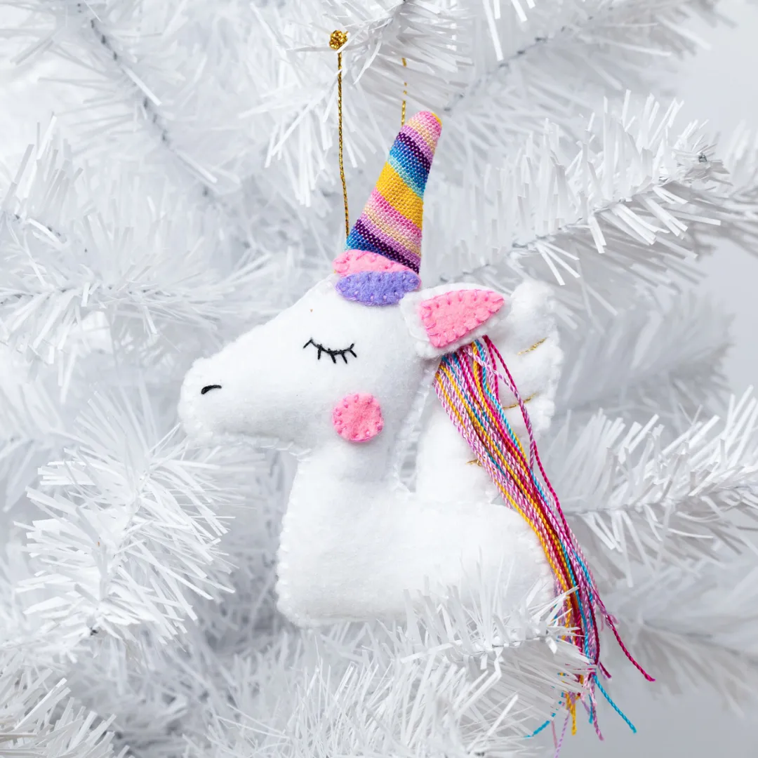 Eco-Friendly Felt Unicorn Ornament