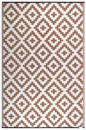 Eco Friendly Outdoor Rug - AZTEC Beige & White