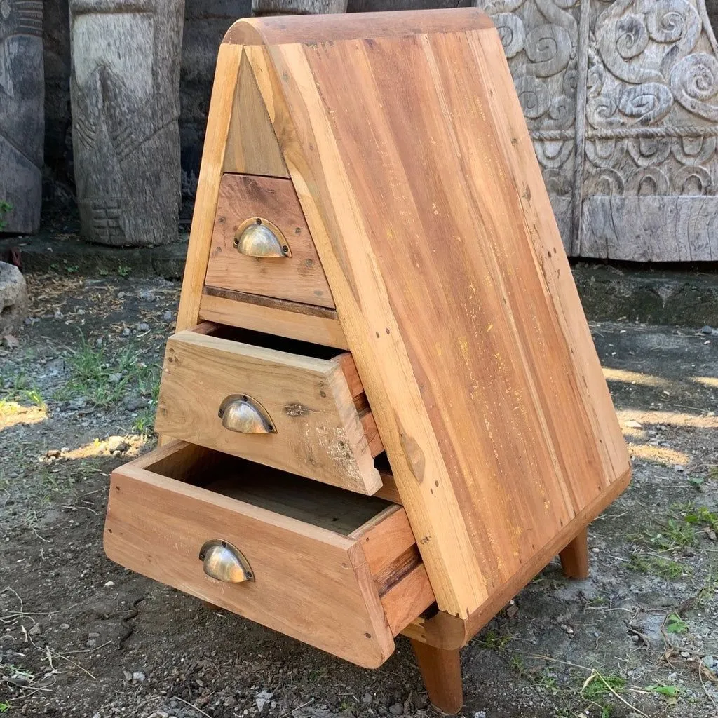 Eco-Friendly Storage Drawers - Recycled Teak Wood Small Chest of Drawers