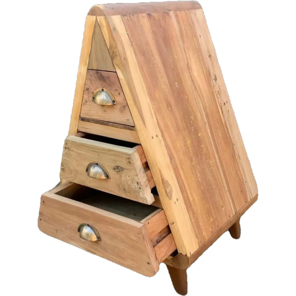 Eco-Friendly Storage Drawers - Recycled Teak Wood Small Chest of Drawers