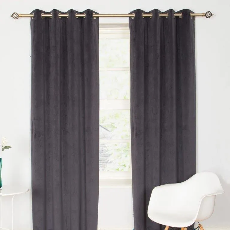Elegance Curtains Graphite Velvet