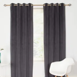 Elegance Curtains Graphite Velvet