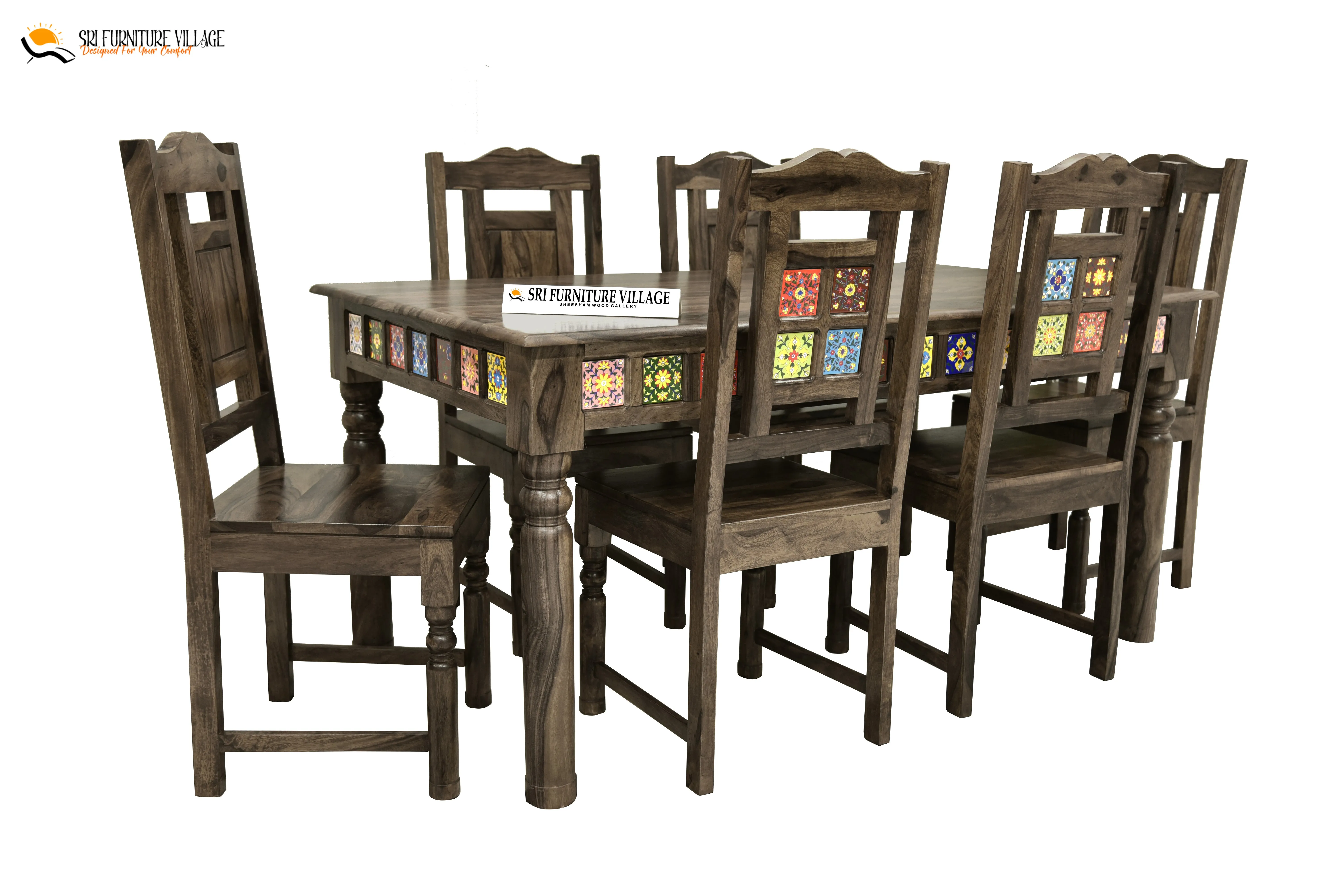 Elem Elegance 4 Seater Dining Table Set (Natural Finish) - 1181