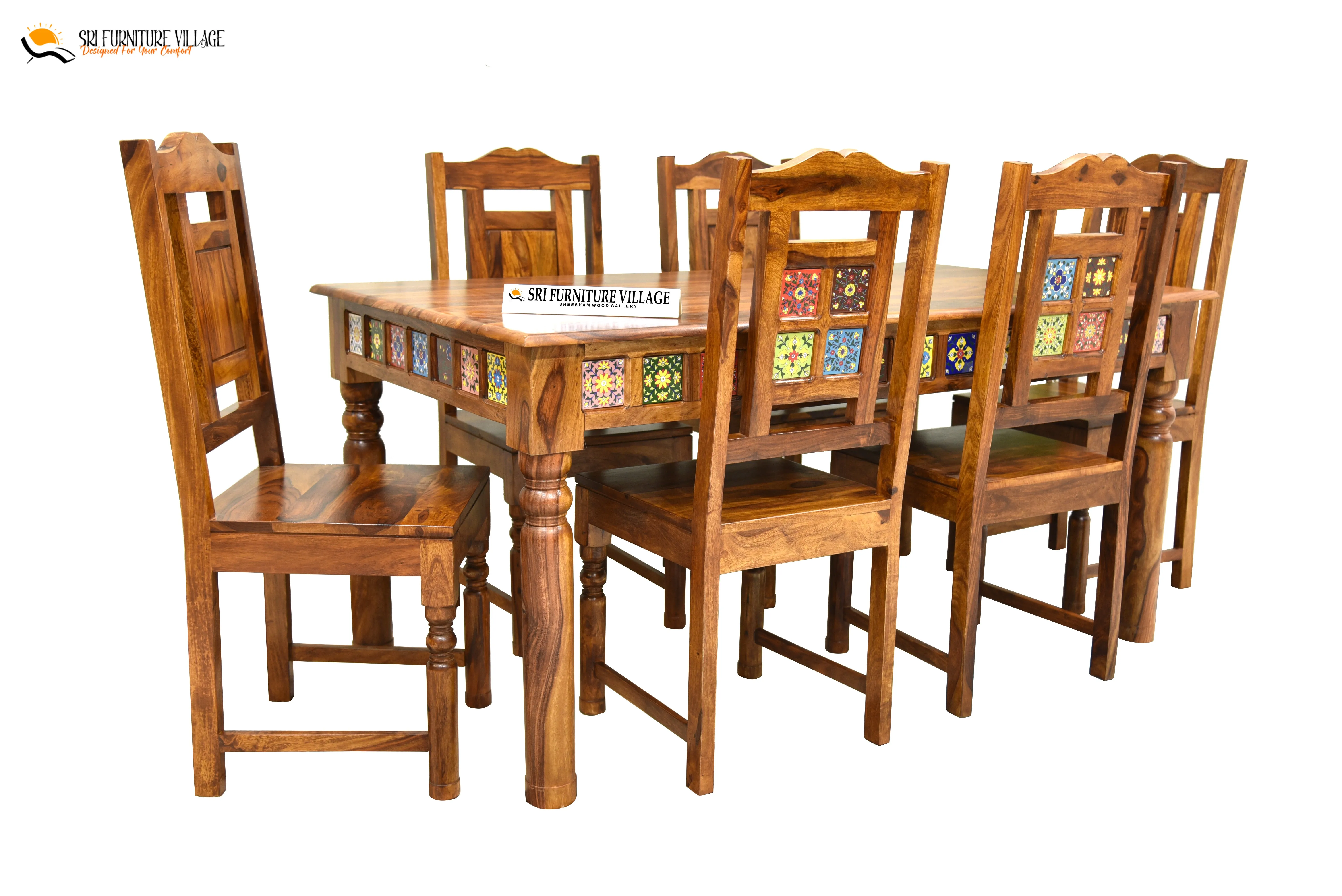 Elem Elegance 4 Seater Dining Table Set (Natural Finish) - 1181