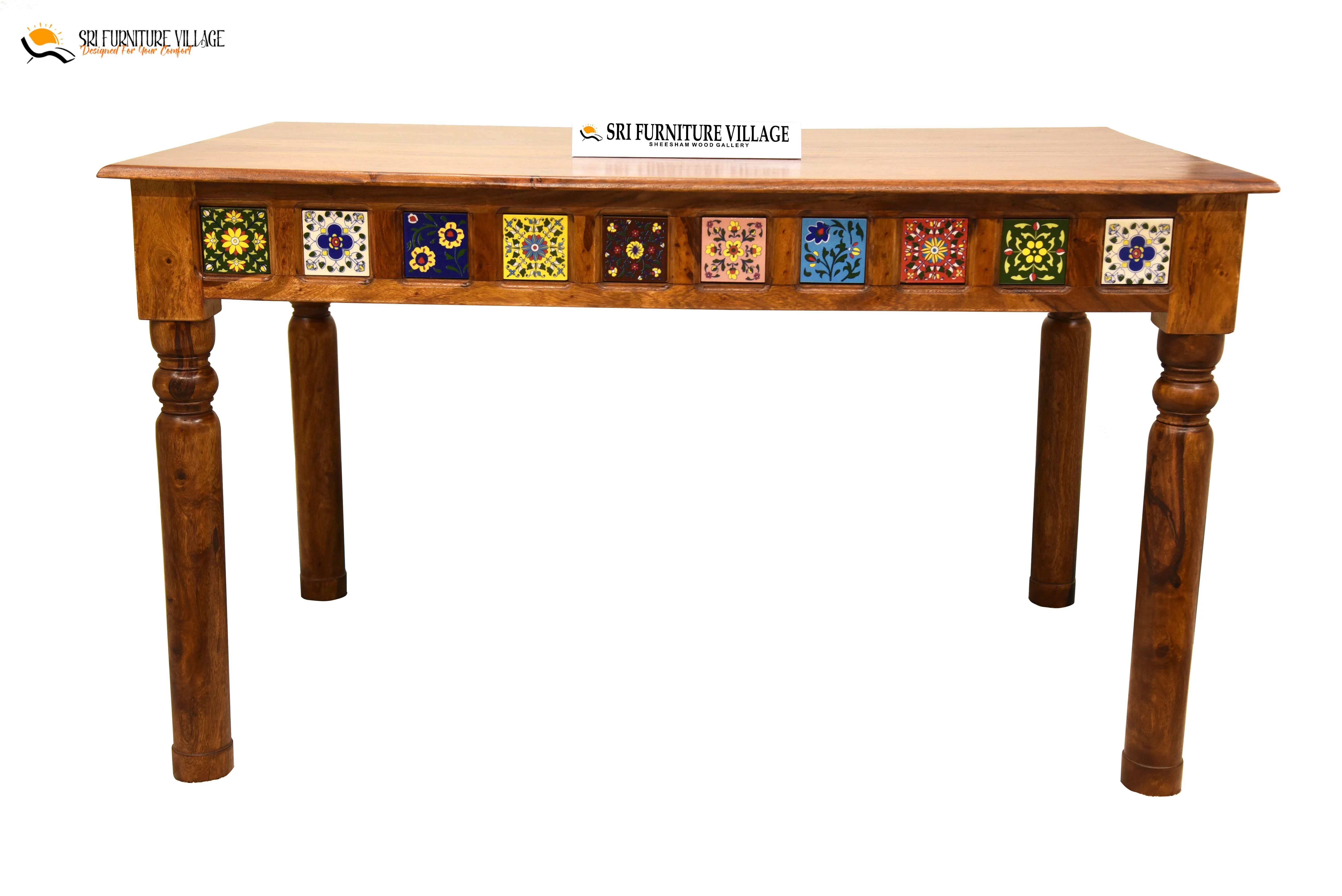Elem Elegance 4 Seater Dining Table Set (Natural Finish) - 1181