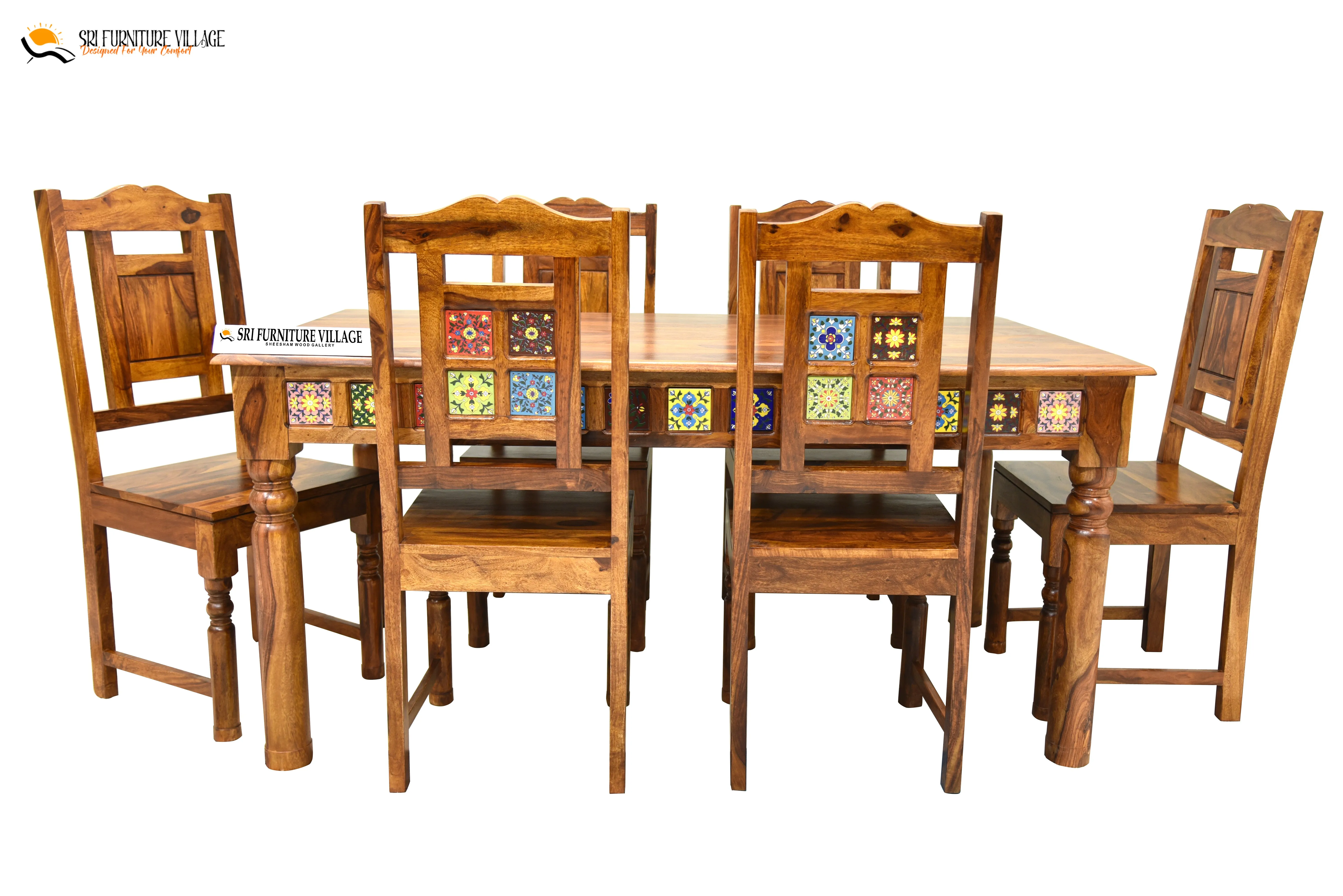 Elem Elegance 4 Seater Dining Table Set (Natural Finish) - 1181