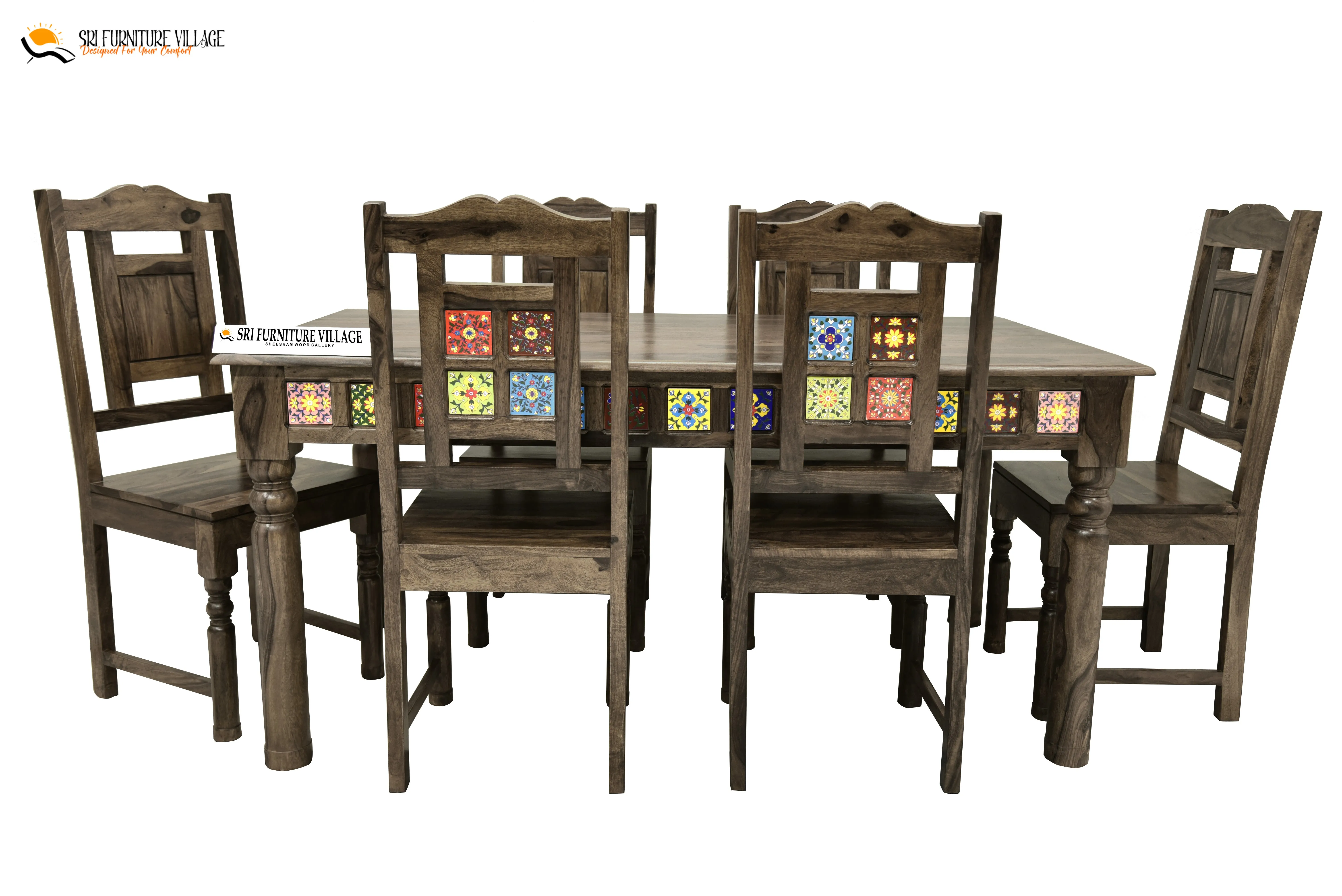 Elem Elegance 4 Seater Dining Table Set (Natural Finish) - 1181