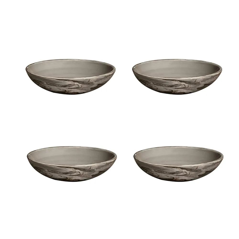 Ellementry Carbon Ceramic Serving Bowl for Soup, Salad, Pasta, Noodle, Maggie, Snacks and Cereal (400 ml) | Microwave Safe | Mixing Bowls for Kitchen | Gifts for Family and Friends- Pack of 4