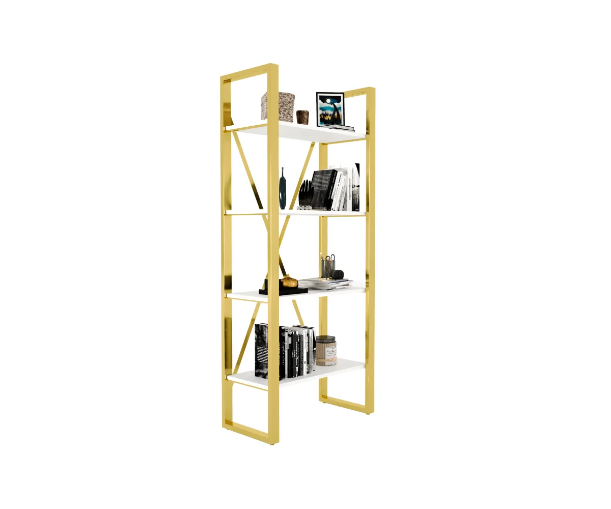 Elysium Wooden And Metal Bookshelf