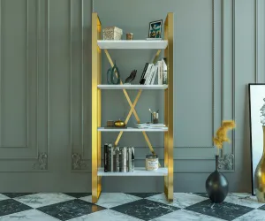 Elysium Wooden And Metal Bookshelf