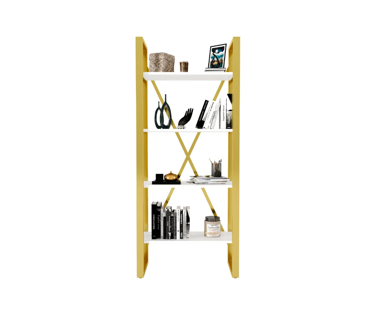 Elysium Wooden And Metal Bookshelf