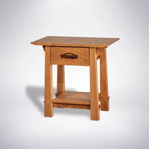Enso Side Table With Drawer Solid Wood Handmade Organic