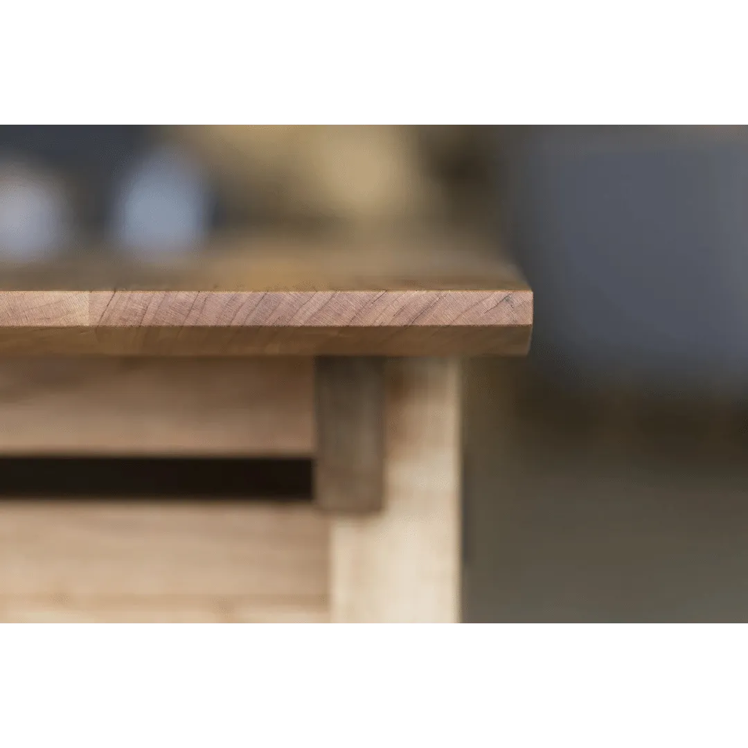 Enso Side Table With Drawer Solid Wood Handmade Organic