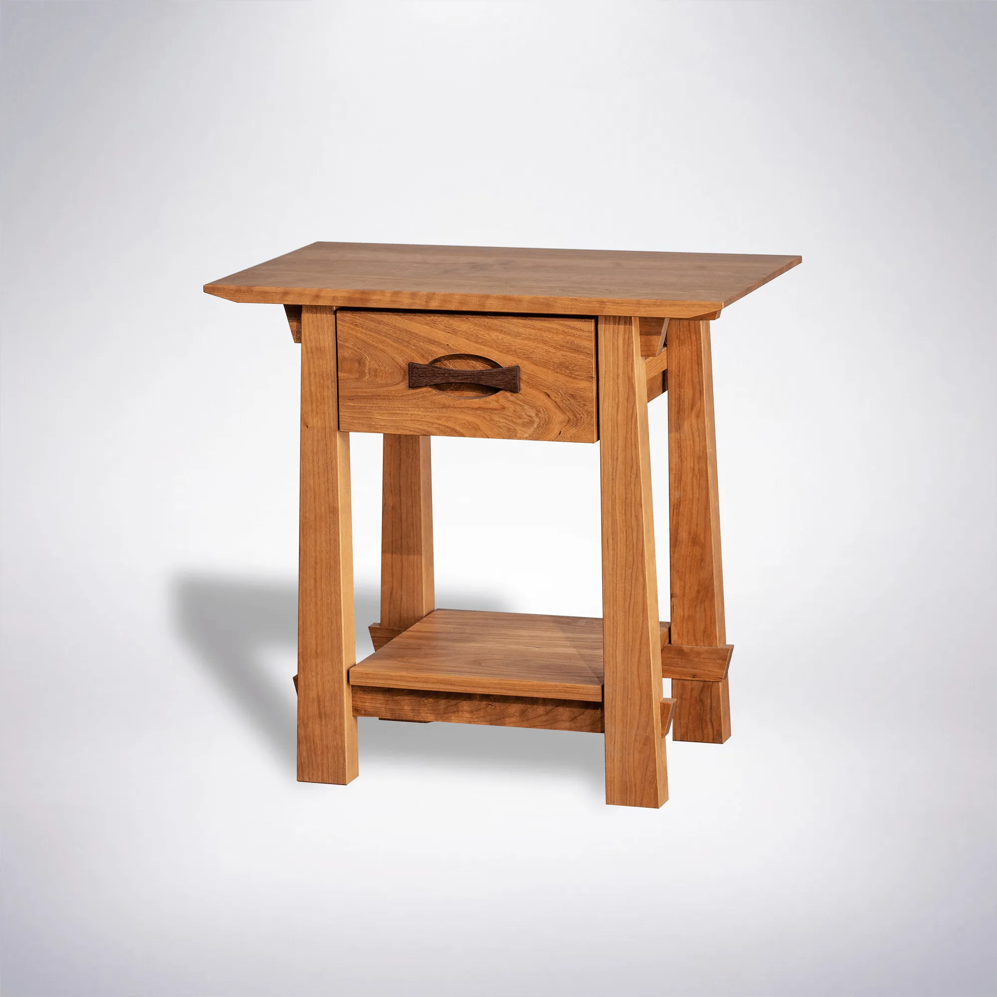 Enso Side Table With Drawer Solid Wood Handmade Organic