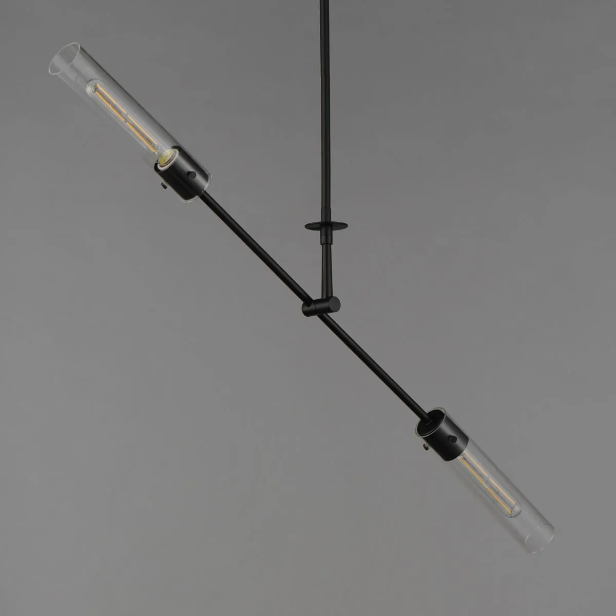 Equilibrium 42 in. 2 Lights LED Pendant Light Black Finish