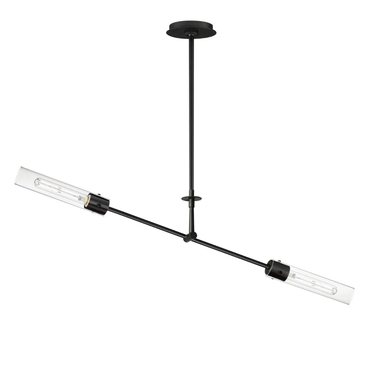 Equilibrium 42 in. 2 Lights LED Pendant Light Black Finish