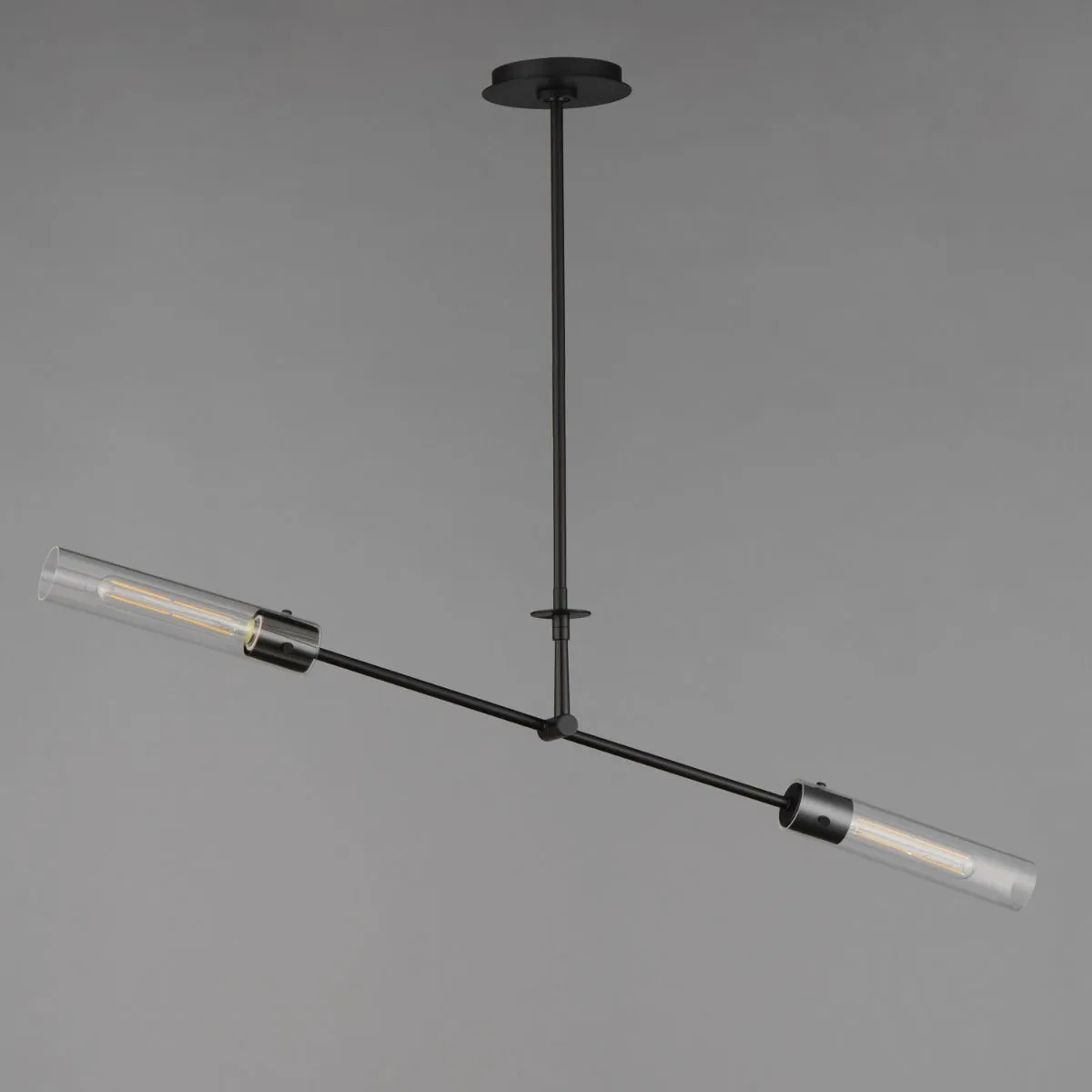 Equilibrium 42 in. 2 Lights LED Pendant Light Black Finish
