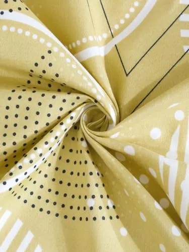 FABINALIV Multicolor Geometric 300 TC Cotton Blend King Size Double Bedsheet with 2 Pillow Covers (FLBS-1235-Multi)