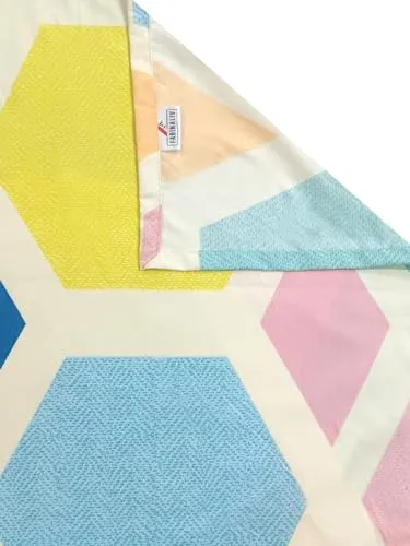 FABINALIV Multicolor Geometric 300 TC Cotton Blend King Size Double Bedsheet with 2 Pillow Covers (FLBS-1298-Multi)