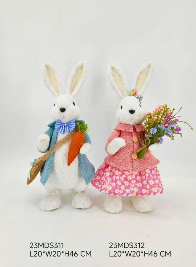 FATIO Easter Bunny Figure Handmade Party and Easter Gift Decoration Home Decor Made with Cotton String (46 cm)