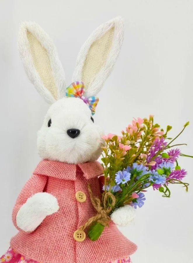 FATIO Easter Bunny Figure Handmade Party and Easter Gift Decoration Home Decor Made with Cotton String (46 cm)