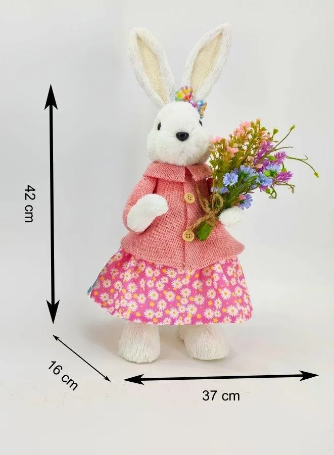 FATIO Easter Bunny Figure Handmade Party and Easter Gift Decoration Home Decor Made with Cotton String (46 cm)