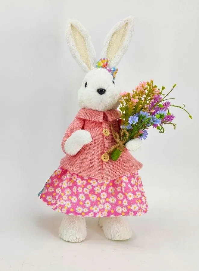 FATIO Easter Bunny Figure Handmade Party and Easter Gift Decoration Home Decor Made with Cotton String (46 cm)