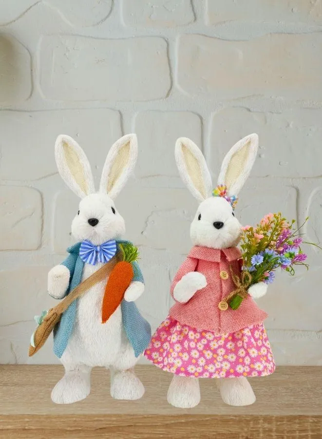 FATIO Easter Bunny Figure Handmade Party and Easter Gift Decoration Home Decor Made with Cotton String (46 cm)