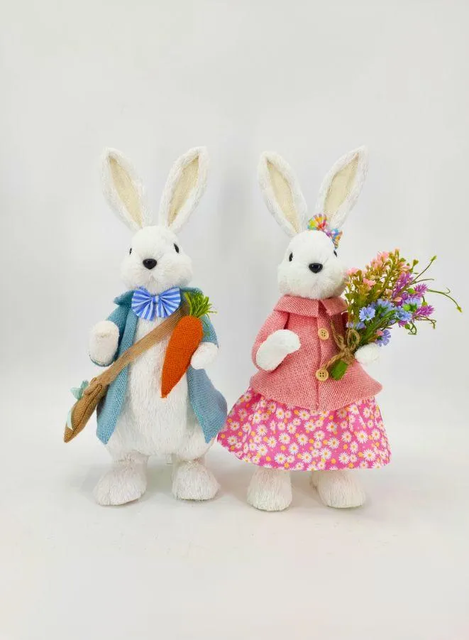 FATIO Easter Bunny Figure Handmade Party and Easter Gift Decoration Home Decor Made with Cotton String (46 cm)