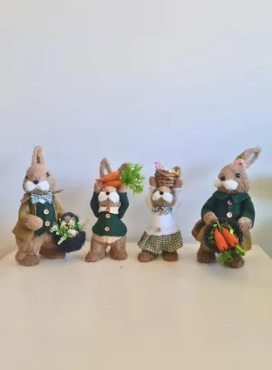 Fatio Easter Bunny Simulation Straw Rabbits Ornament Crafts Decoration for Yard Sign Garden, Living Room, Bedroom