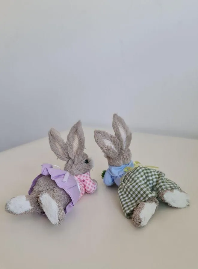 Fatio Easter Bunny Straw Rabbits Ornament Crafts Decoration for Yard Sign Garden, Living Room, Bedroom