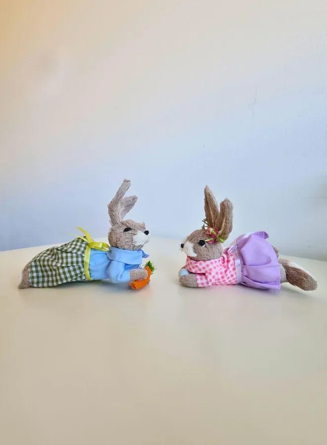 Fatio Easter Bunny Straw Rabbits Ornament Crafts Decoration for Yard Sign Garden, Living Room, Bedroom