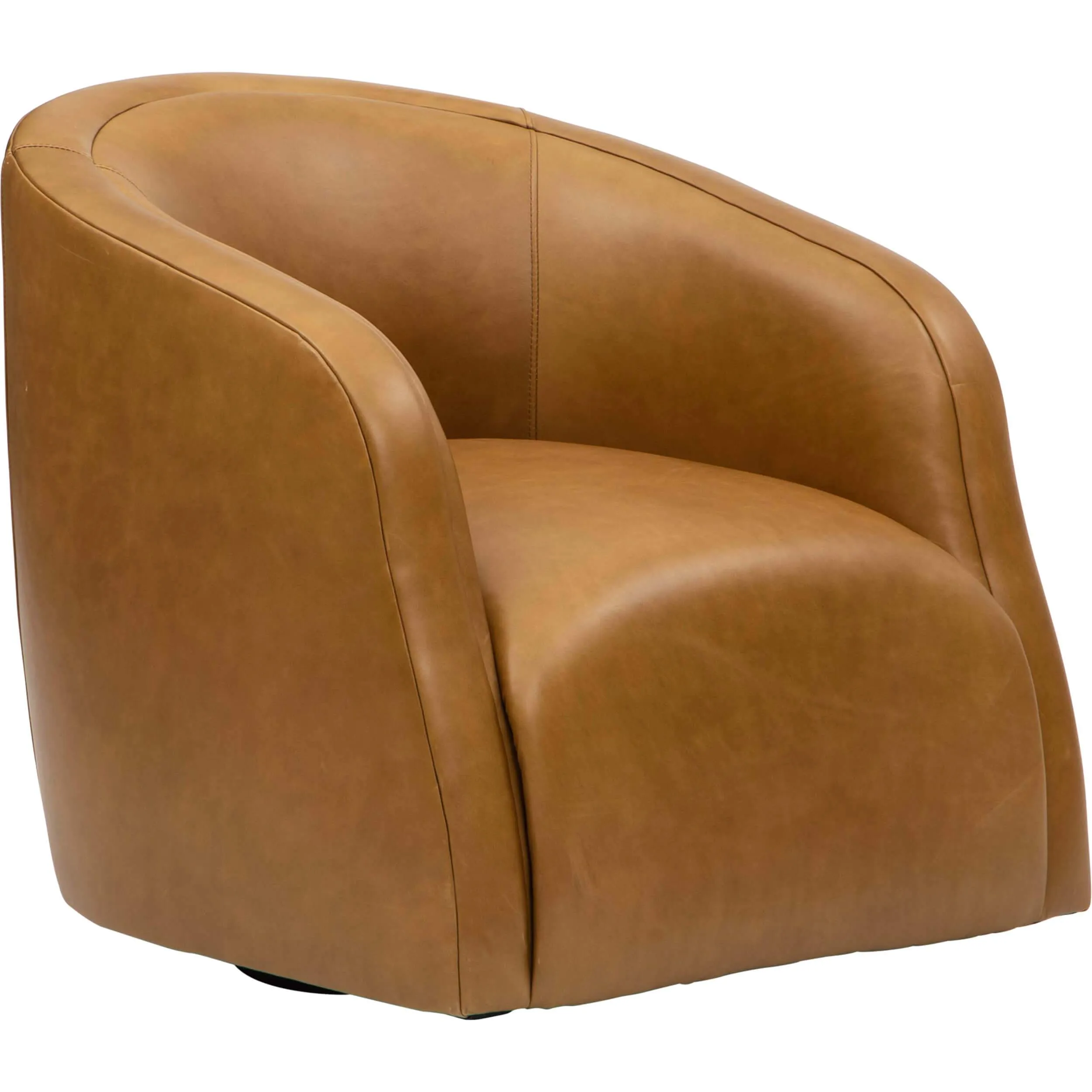 Finn Leather Swivel Chair, Libby Amaretto