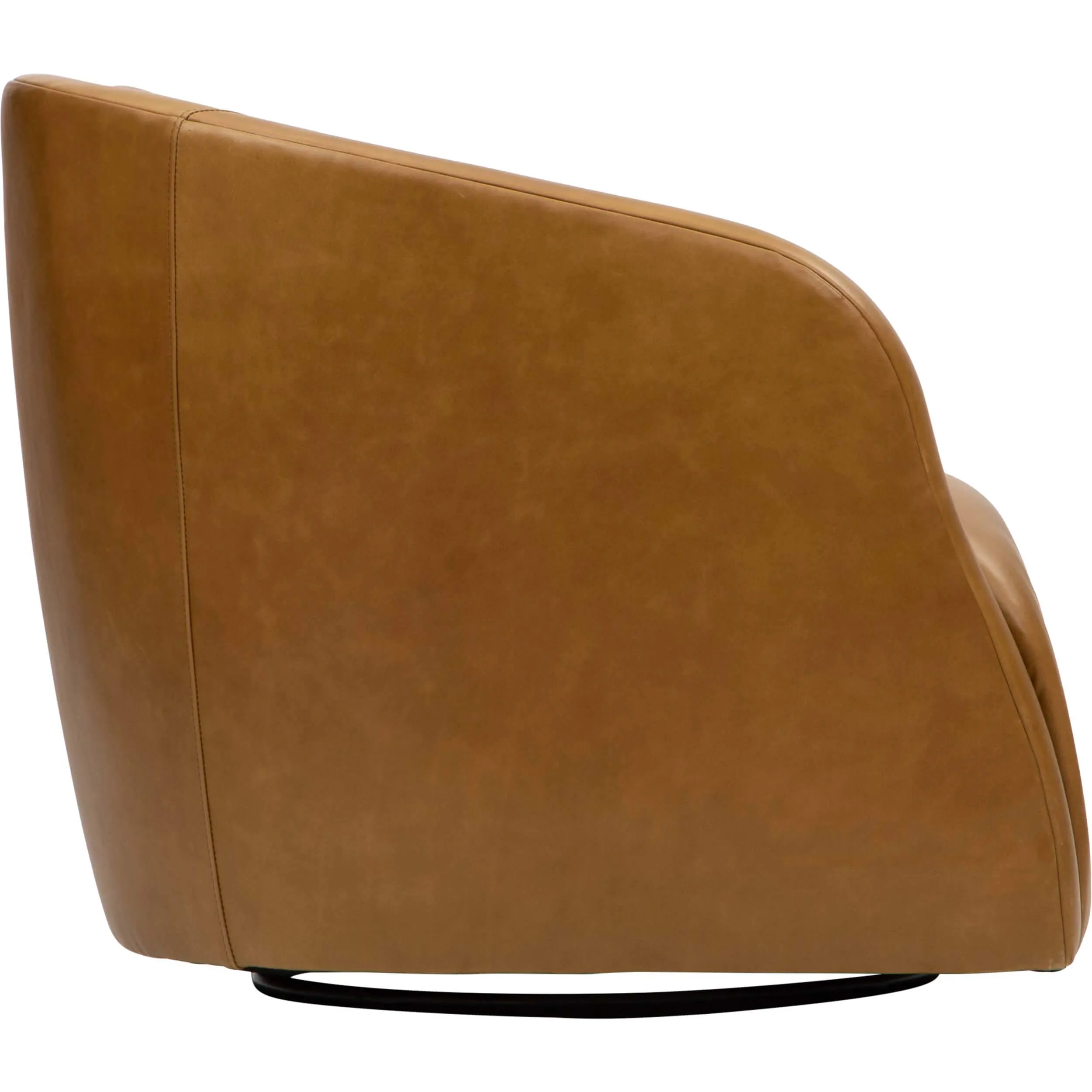 Finn Leather Swivel Chair, Libby Amaretto