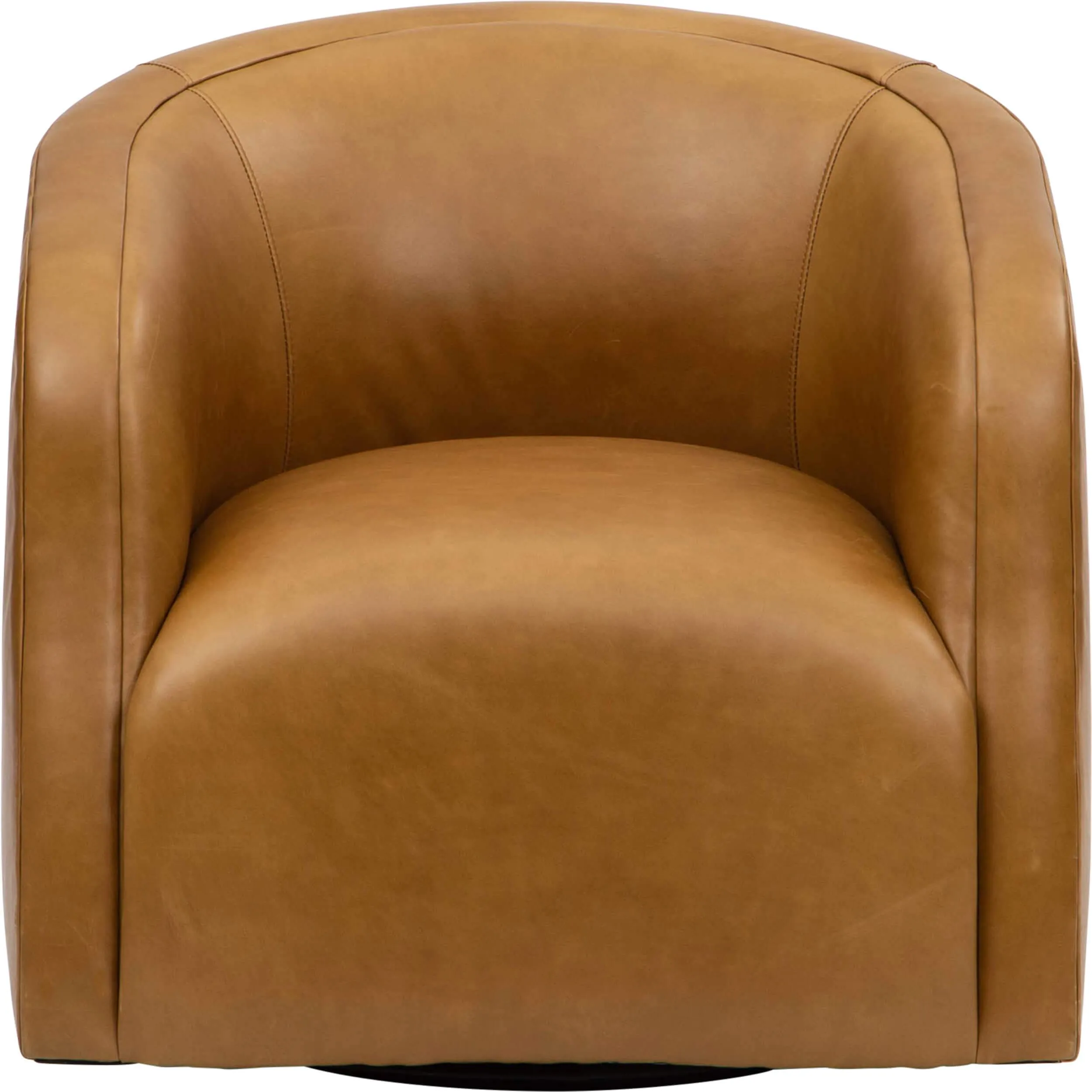 Finn Leather Swivel Chair, Libby Amaretto