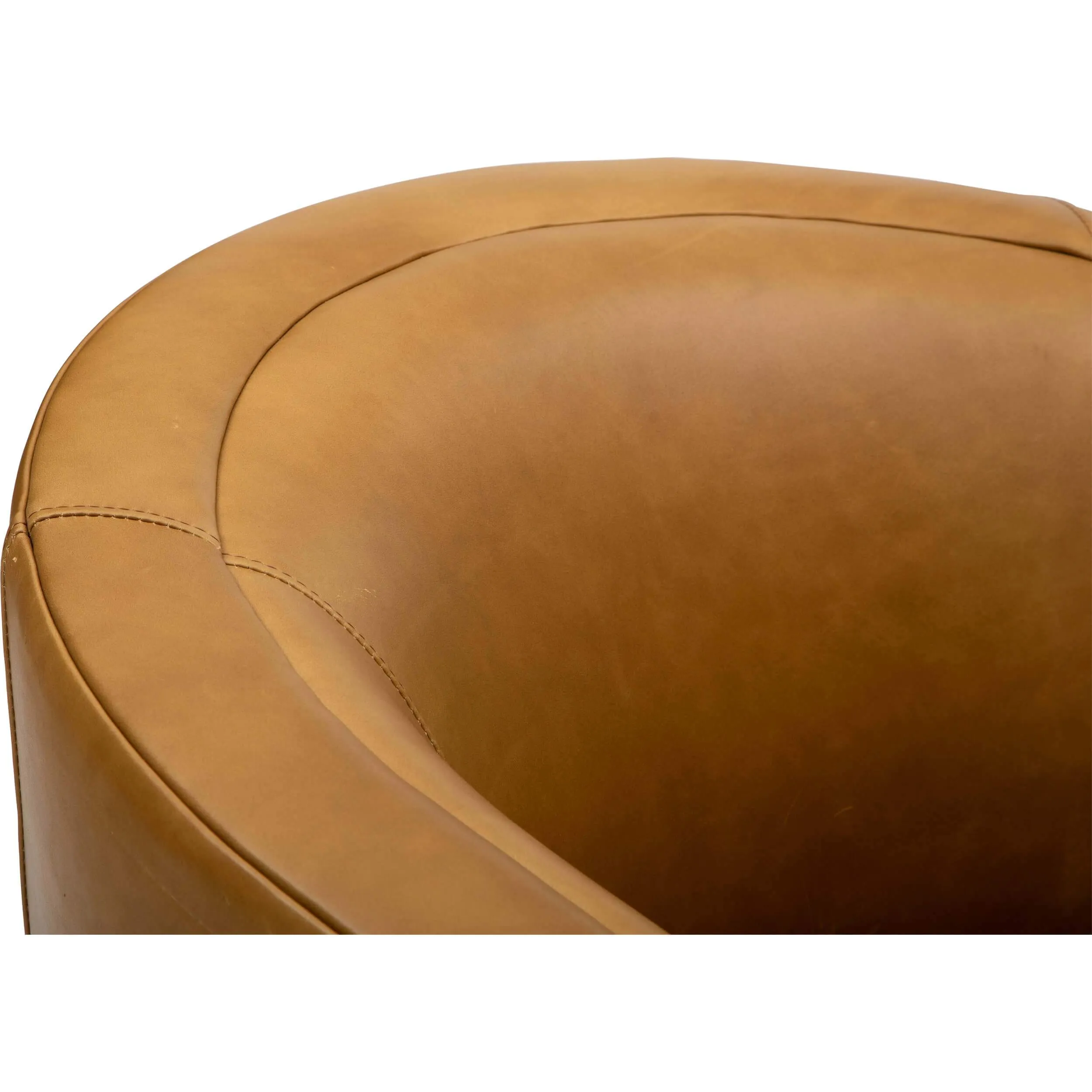 Finn Leather Swivel Chair, Libby Amaretto