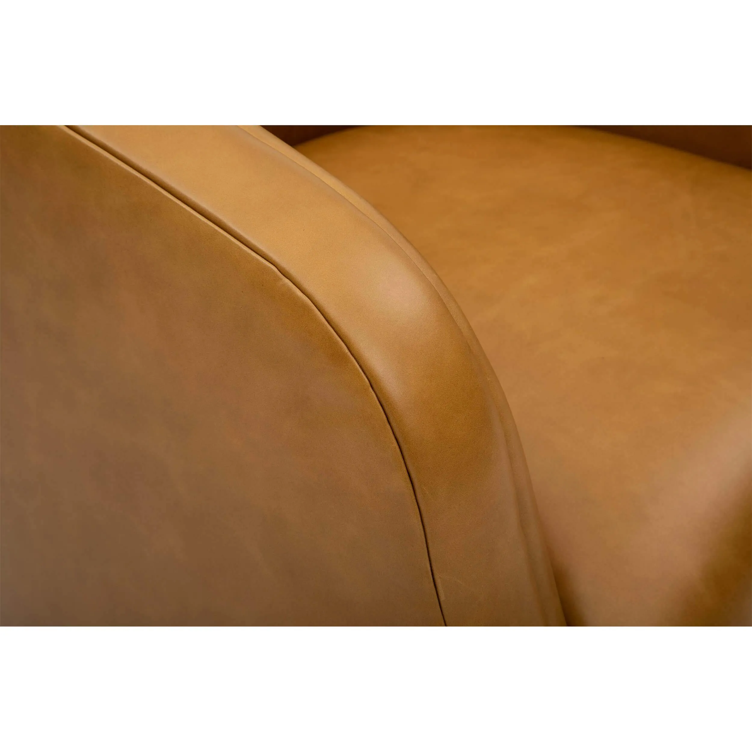 Finn Leather Swivel Chair, Libby Amaretto