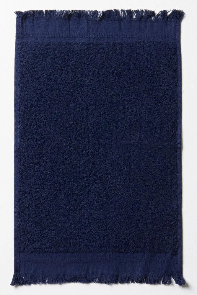 Fringe Guest Towel Dark Blue