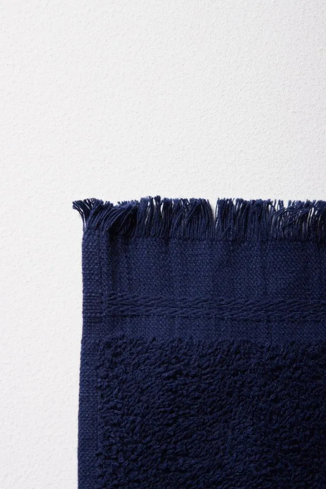 Fringe Guest Towel Dark Blue