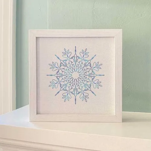 Gradient Snowflake - Framed Sign