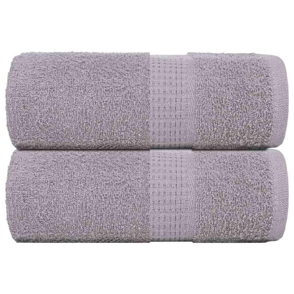 Guest Towels 2 pcs Grey 30x50 cm 360 gsm 100% Cotton