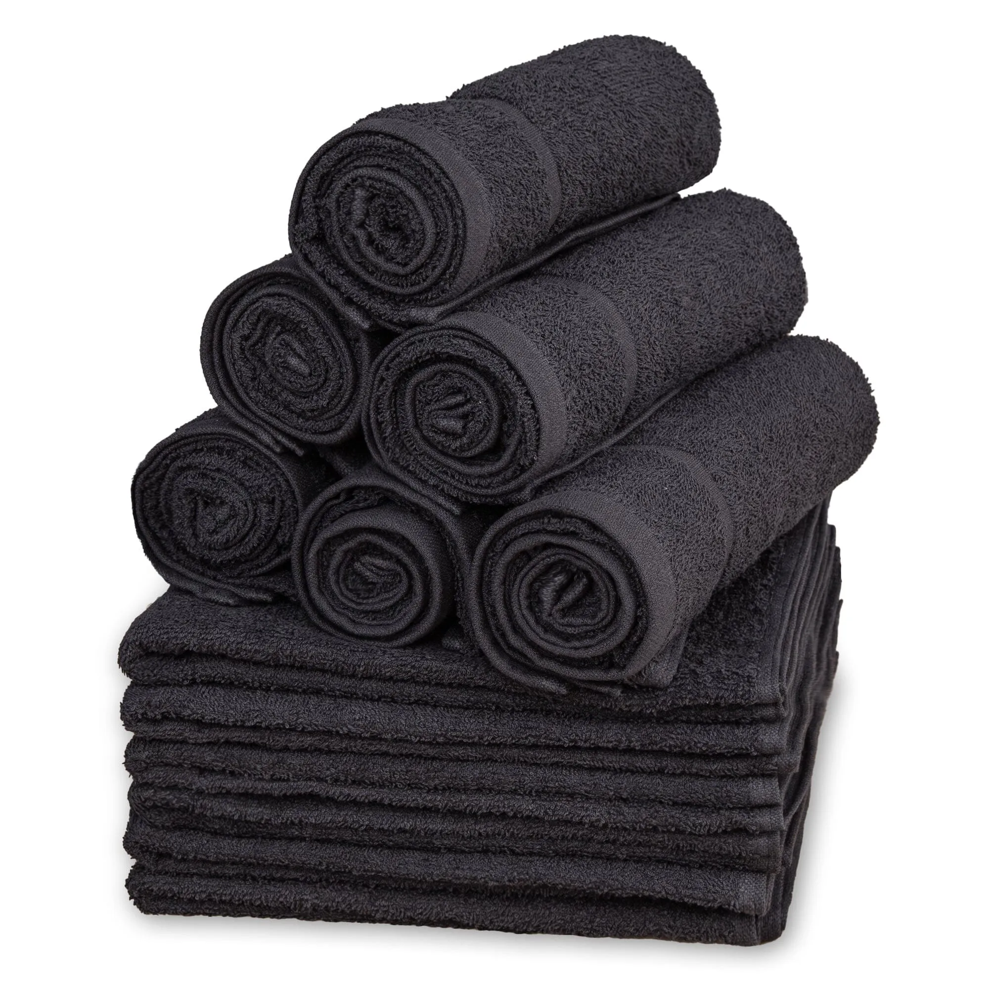 Hairdressing / Salon Towels, Pack of 12, Black (Reactive Dyed)