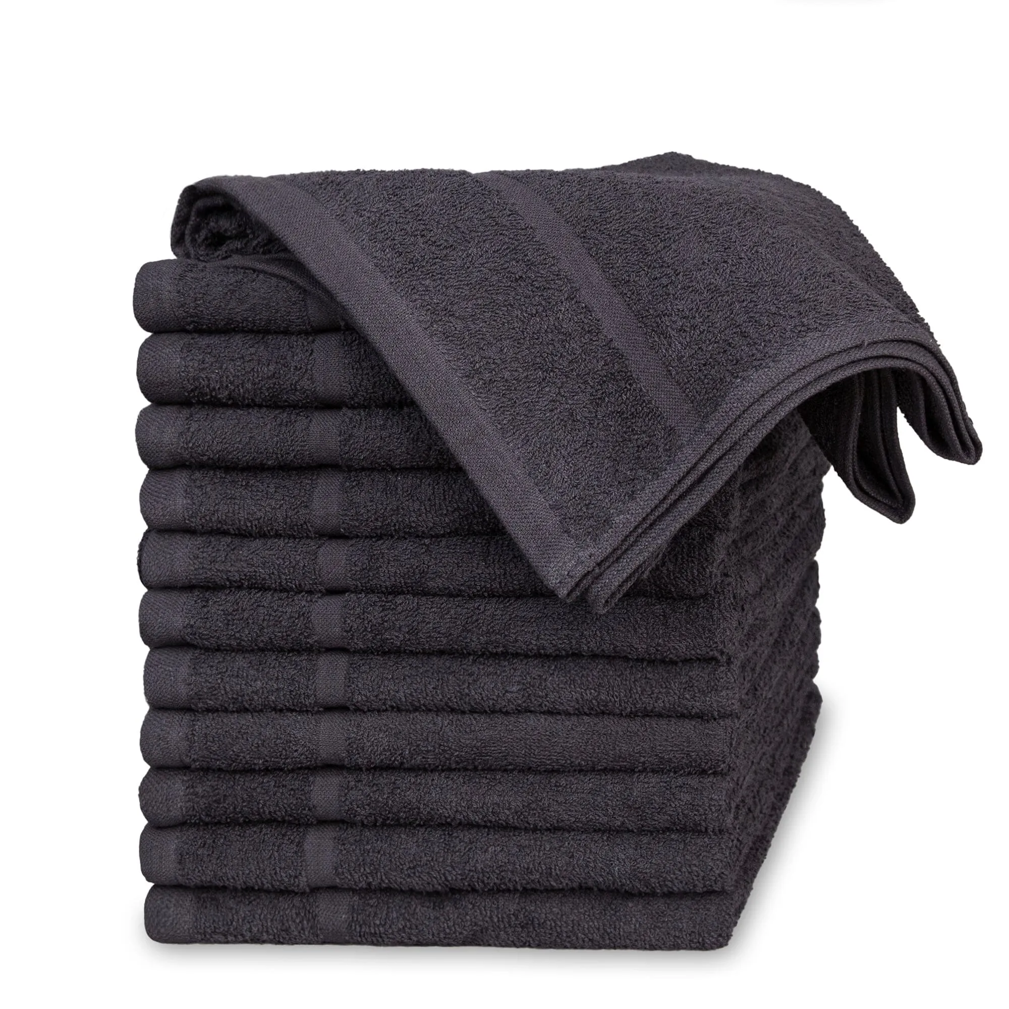 Hairdressing / Salon Towels, Pack of 12, Black (Reactive Dyed)