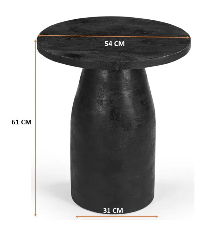 HAND CRAFTED HARDWOOD SIDE TABLE FADE TO BLACK