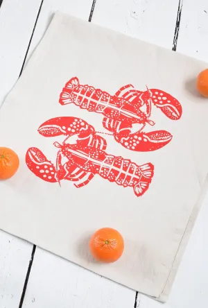 Handmade Red Lobster Tea Towel