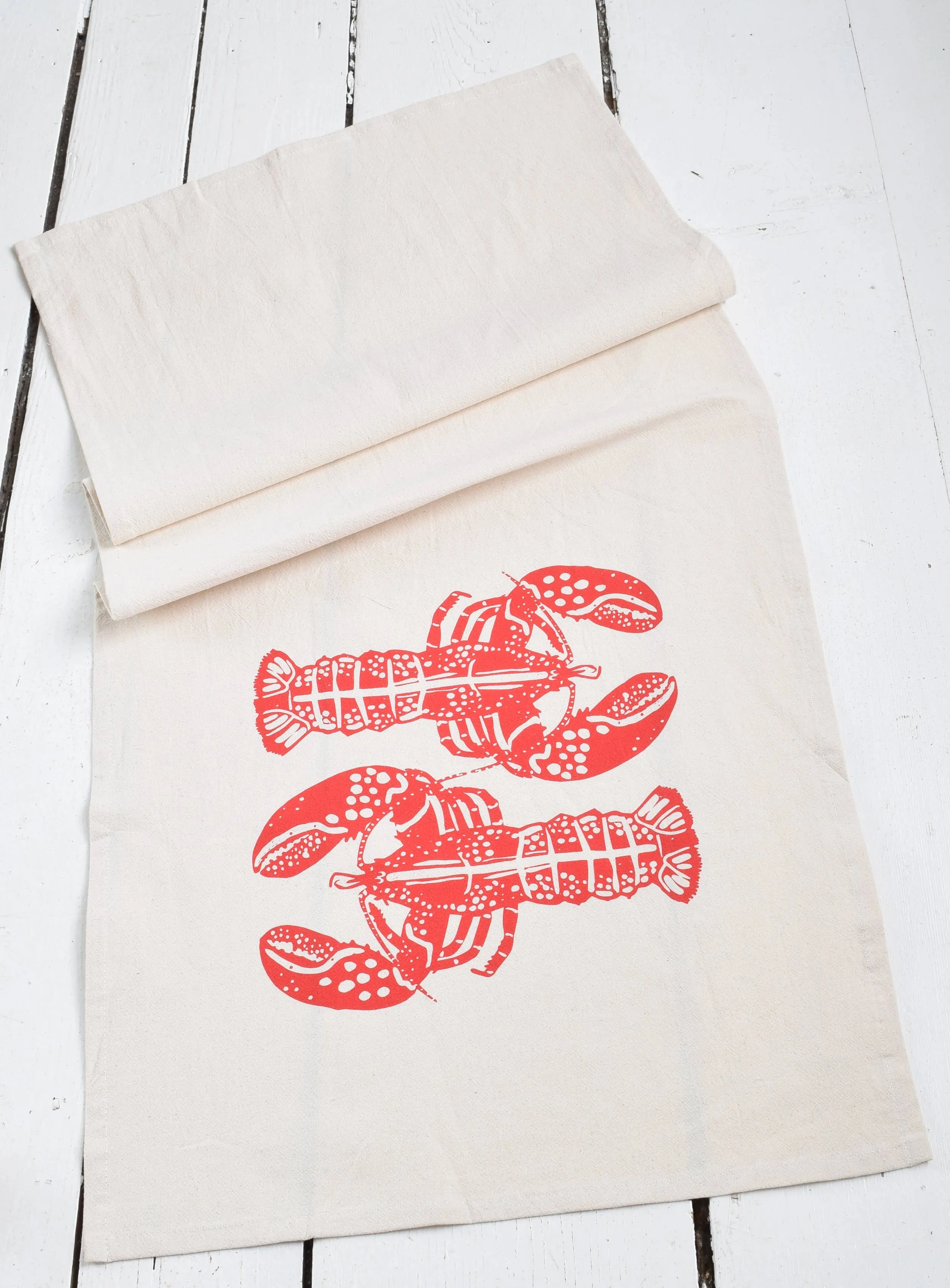 Handmade Red Lobster Tea Towel