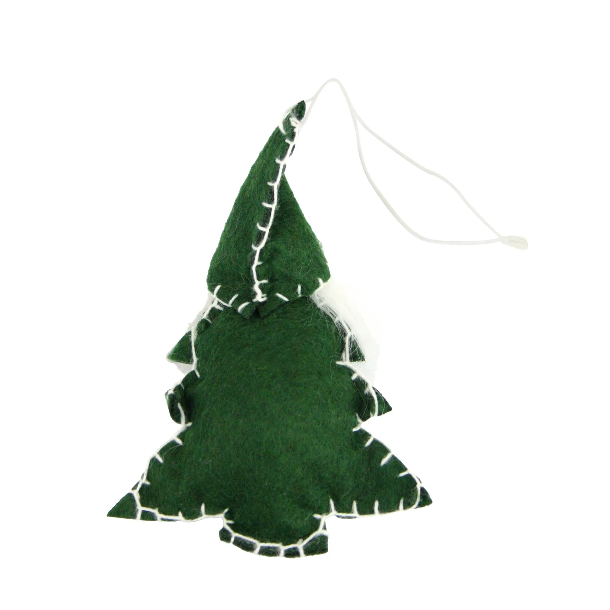 Handmade Santa Christmas Tree Ornaments - Festive Felt Decorations (Pack of 12)