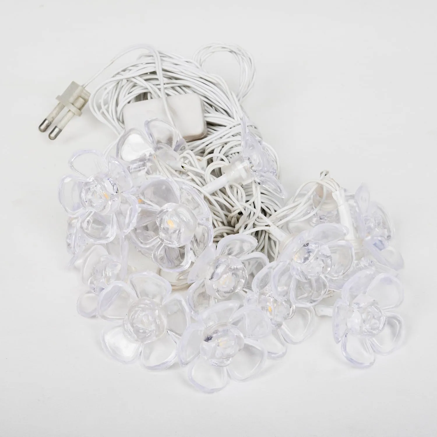 Heart Home Diwali Lights | 14 Flower Fairy Lights for Diwali | Christmas | Home Decoration | Indoor & outdoor | Diwali Lights for Decoration | Crystal Flower | White